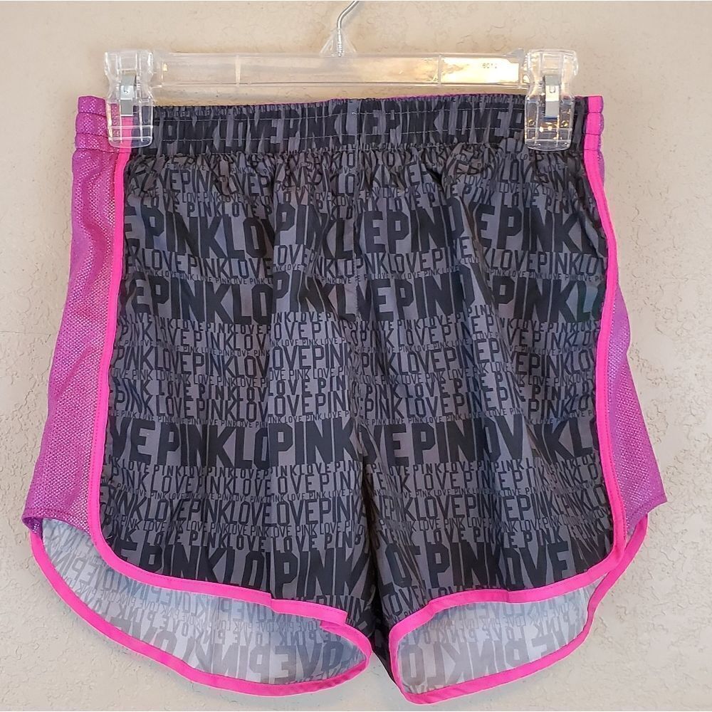 VS PINK Y2K Athletic Activewear Lined Jogging Drawstring Shimmer Shorts